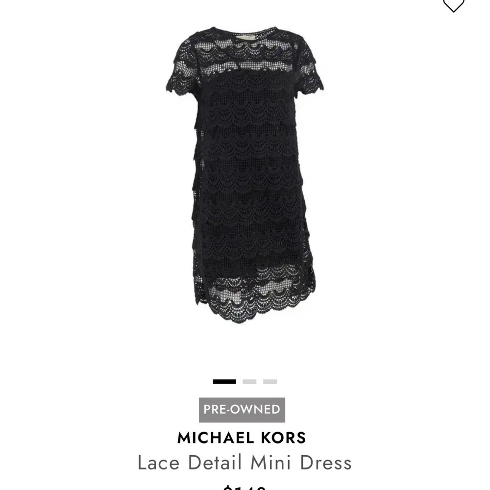 Michael Kors Black Crochet Lace Short Sleeve Mini Dress